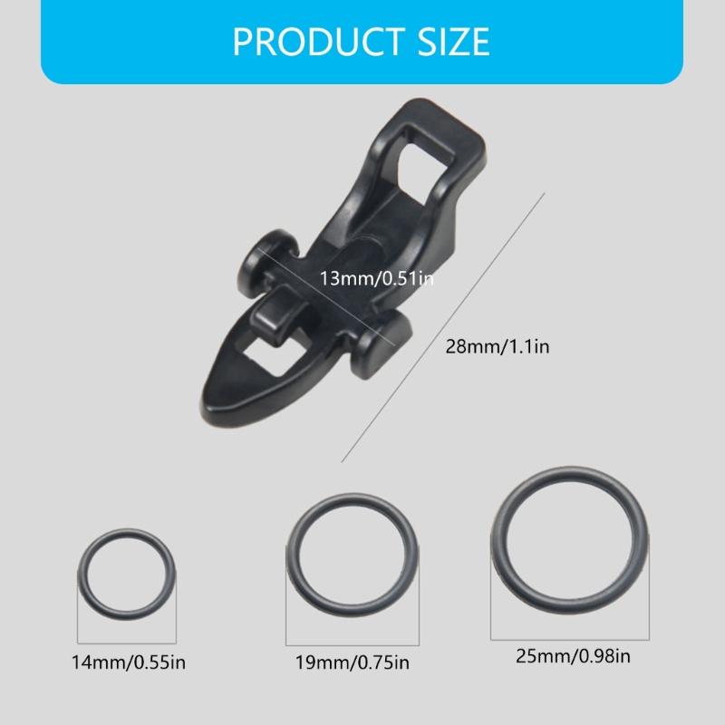 5pack Magnetic Lures Holder Set Includes Double Sized O Rings for Universals Fishing Rod Compatibility