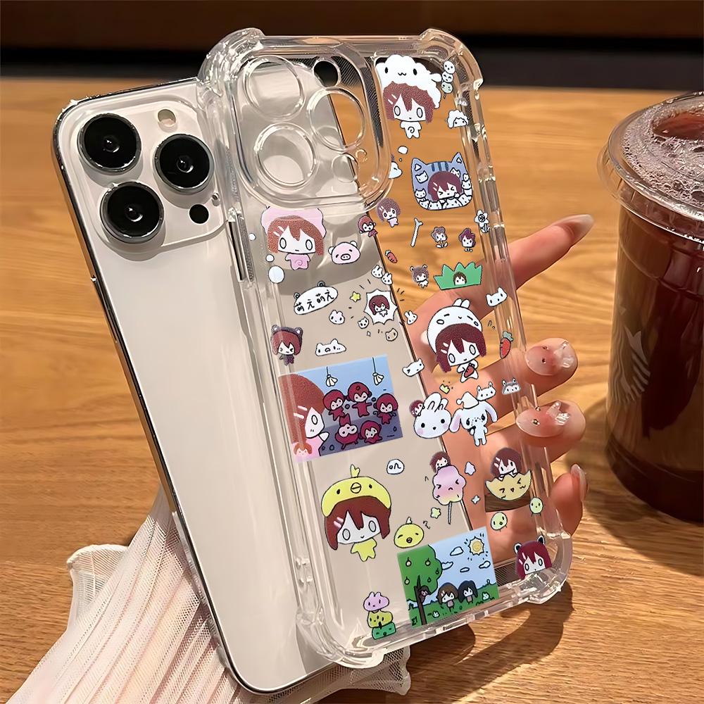Japanese Anime K-ON! Phone Case For iPhone 16e 16 15 14 13 12 11 Mini Pro Max X XR XSMax 7 8 Plus Anti Fall Transparent Cover