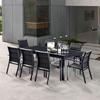 Garden Furniture Set Modulo T 8/12 + F 8 Full Glass Black Wilsa Garden
