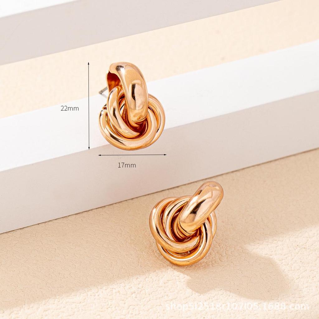 French Retro Knot Stud Earrings: Minimalist, High-End Daily Fashion Jewelry