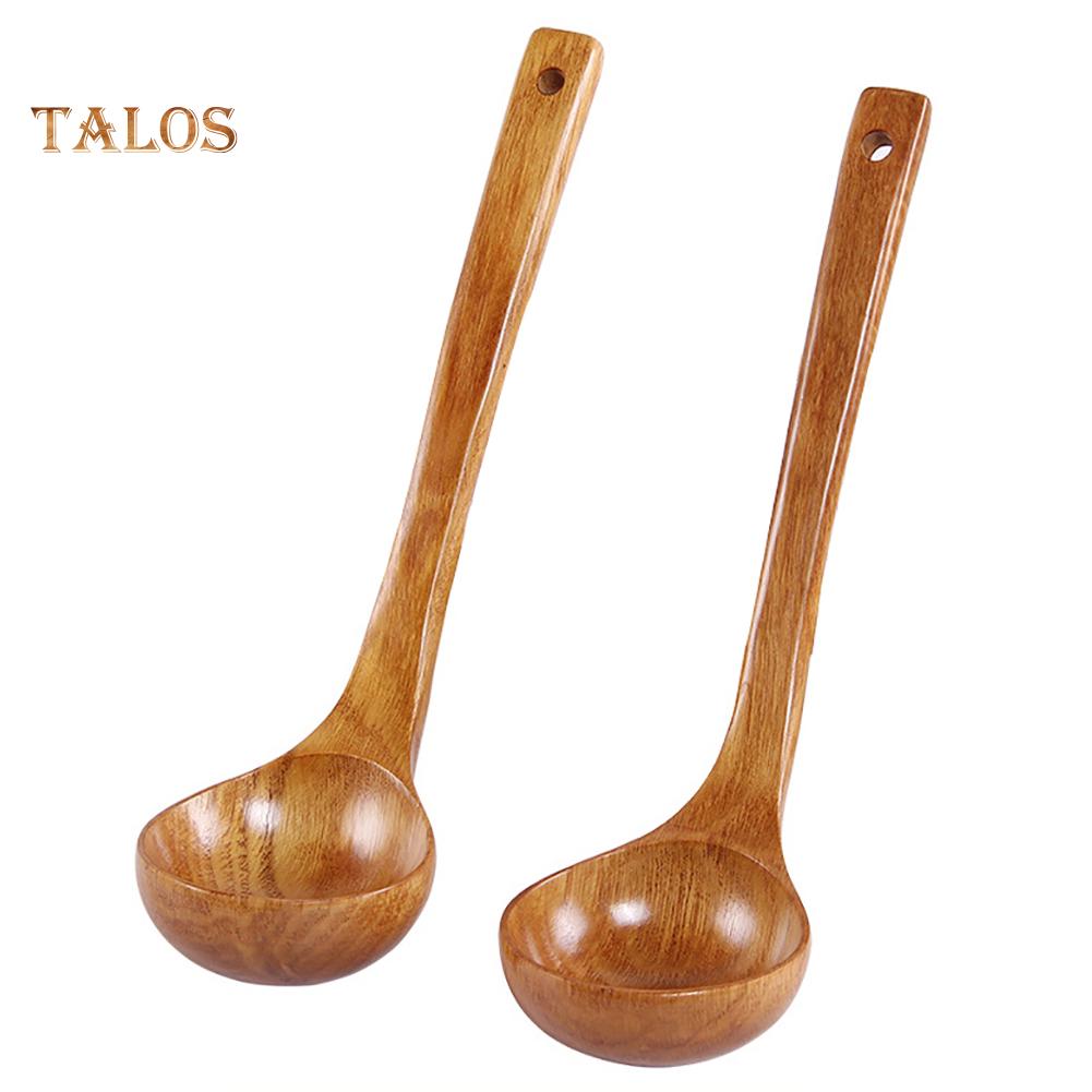 Solid Wood Soup Ladle Long Handle Hot Pot Spoon Kitchen Cooking Utensil Kitchen Tools & Gadgets THD