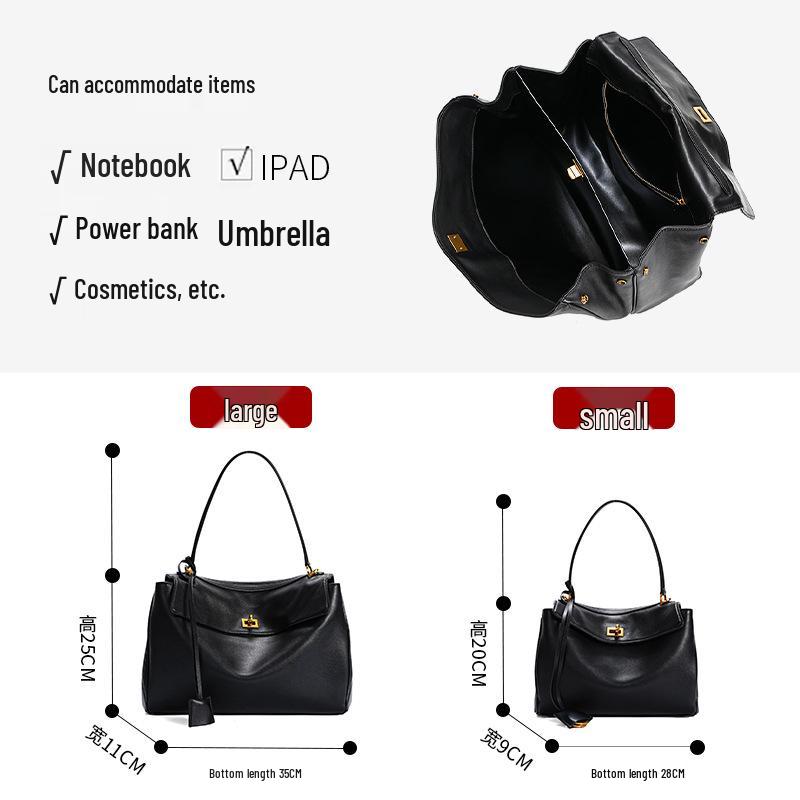 Women's Large Capacity 2024 High-End Cowhide Crossbody Underarm Tote Bag