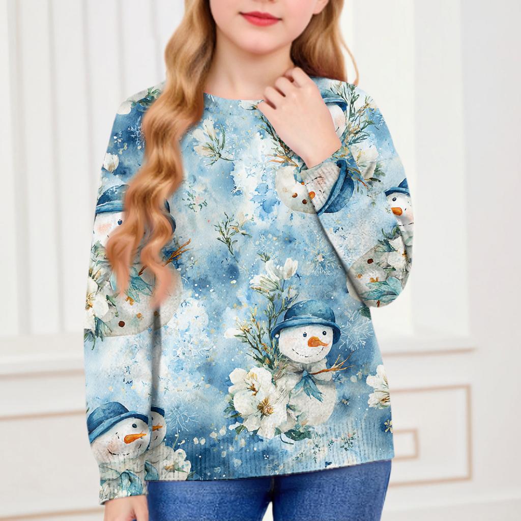 Christmas Day Sweatshirts For Children Boys And Girls Knit Sweater Cute Shirt Fall Crewneck Pullover Tops