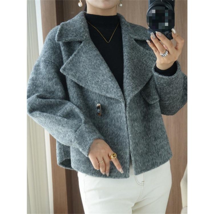 Fashion Women's Woolen Coat Short Warm Long Sleeve Jacket