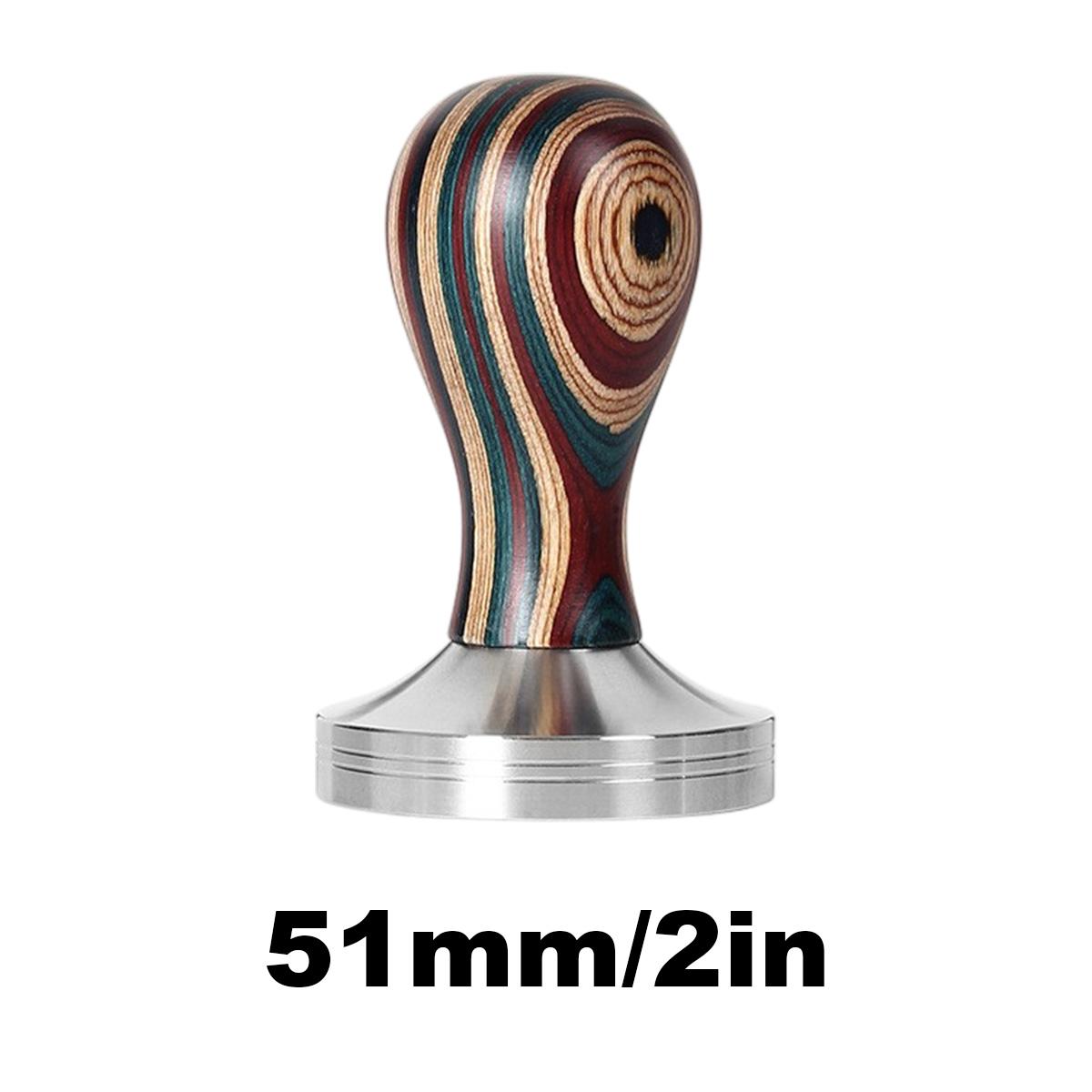 

D5 51/53/58mm Espresso Tamper, Ripple Base with Color Wood Handle for Coffee Machines, Fast and Uniform Filling and Flattening