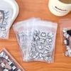 50Pcs Transparent Self-Adhesive Packing Storage Bag Cute Cartoon Dog Pocard Holder Card Cover Protector Po Film Protector