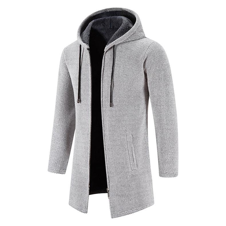 Men's 2024 Autumn/Winter Fleece-Lined Chenille Knit Cardigan & Trench Coat
