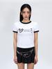 YEEL Logo Graphics Ringer T-Shirt White