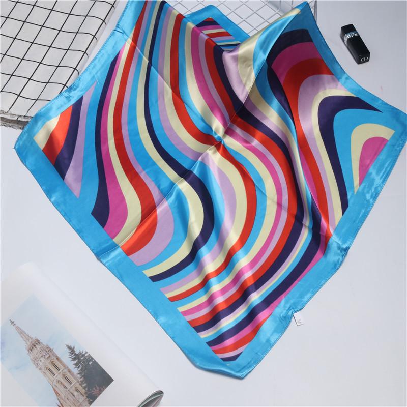 

[60 квадратных шарфов] Имитация шелка Маленький квадратный шарф Шелковый шарф Женский универсальный профессиональный шарф для бортпроводников 60cm