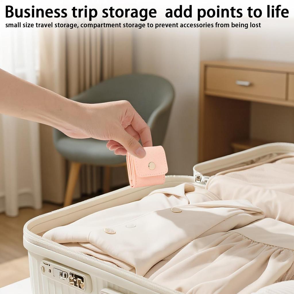 Portable Compartment Jewelry Bag Ring Organizer Mini Travel Jewelry Bag Foldable Multifunctional Jewelry Roll Bag For Earring
