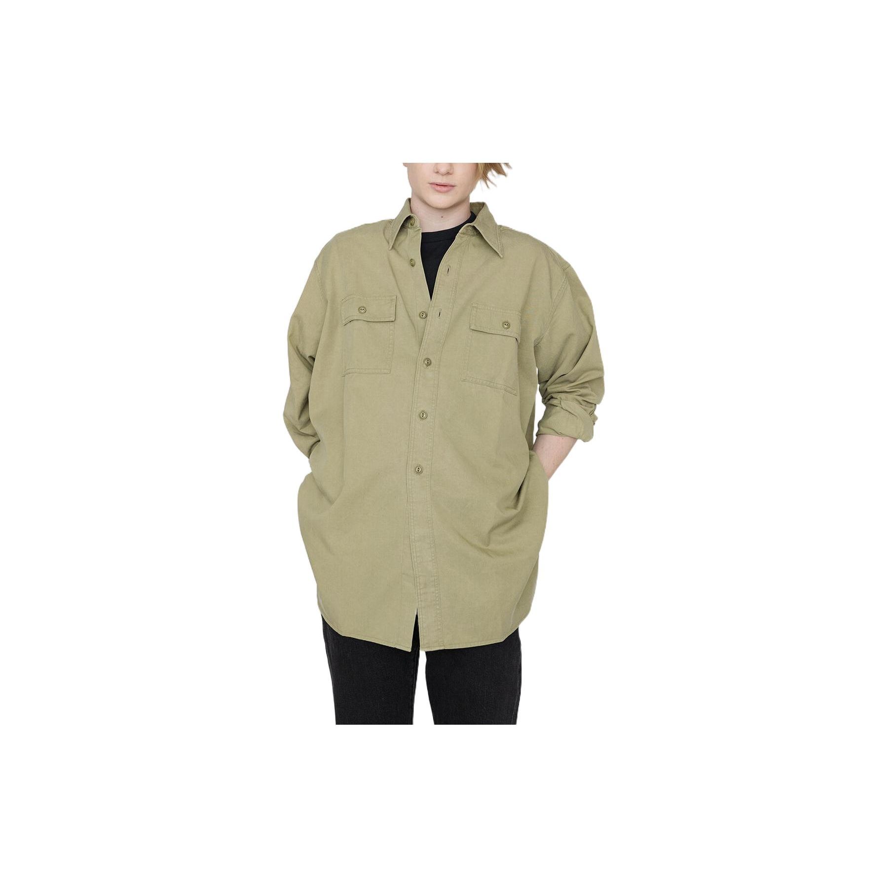 

Рубашка Levis Ss22 однотонная однобортная с длинным рукавом и карманами, унисекс, зеленая A2188-0002 S