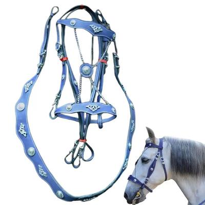 Metal Buckle Horse Rein Headstall PU Leather Unfettered Riding Horse Bridle Equestrian Gear