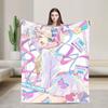 OMG Kawaii Angel Blanket Cover Coral Fleece Plush Anime Game Super Soft Throw Blankets for Airplane Travel Bedspread