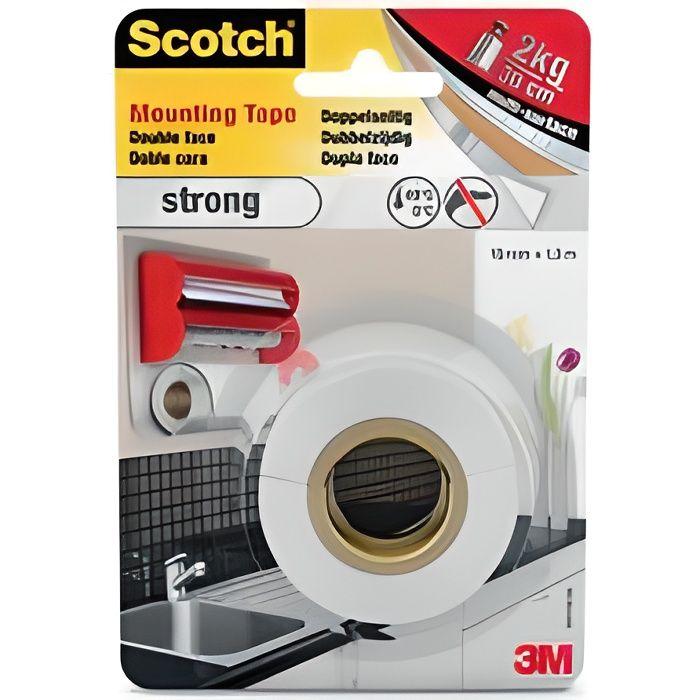 Oboustranná upevňovací páska - 3M - 19 mm x 1,5 m - Silná přilnavost - Víceúčelová - Bílá