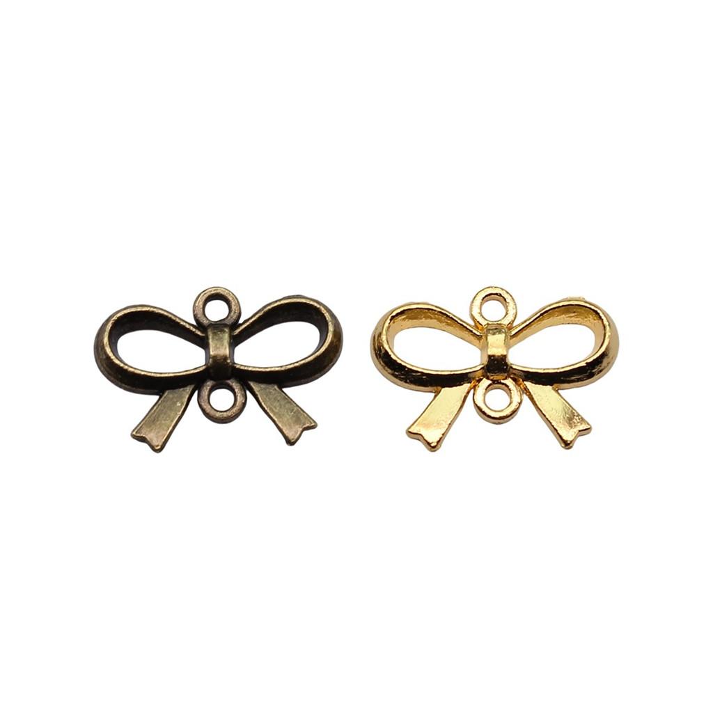 Double Hole Bow Connectors Cute Ribbon Charms For Earring And Bracelet Making