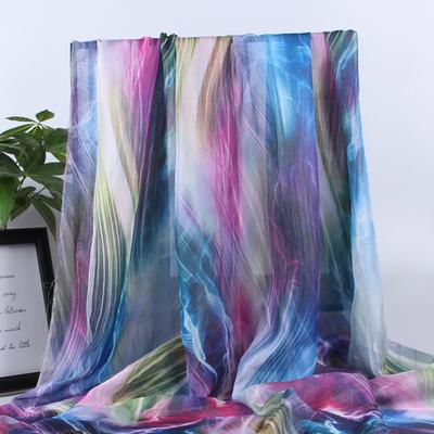 Tecido Chiffon 100X150Cm Cor Gradiente para Hanfu Cachecol Vestido Saia Costura Artesanato DIY Casamento Seda Tecido Fino Macio Respirável Novo