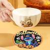 8-piece Set of DIY Diamond Painted Coasters with The Stitch Goblin Series Pattern and Complimentary Cup Holder