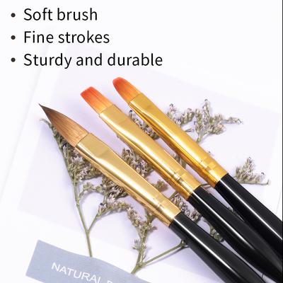 3 Stück/Set Acrylnagelbürsten-Set Professionelle Acrylpulver-Verlängerungsnagelbürsten Nagelkunst 3D-Schnitzerei Maniküre Salonwerkzeuge