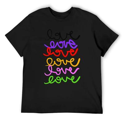 Colorful Loves T-Shirt Shirts Graphic Summer 2025 Aesthetic Clothing Quick-drying Fitted T Shirts for Men