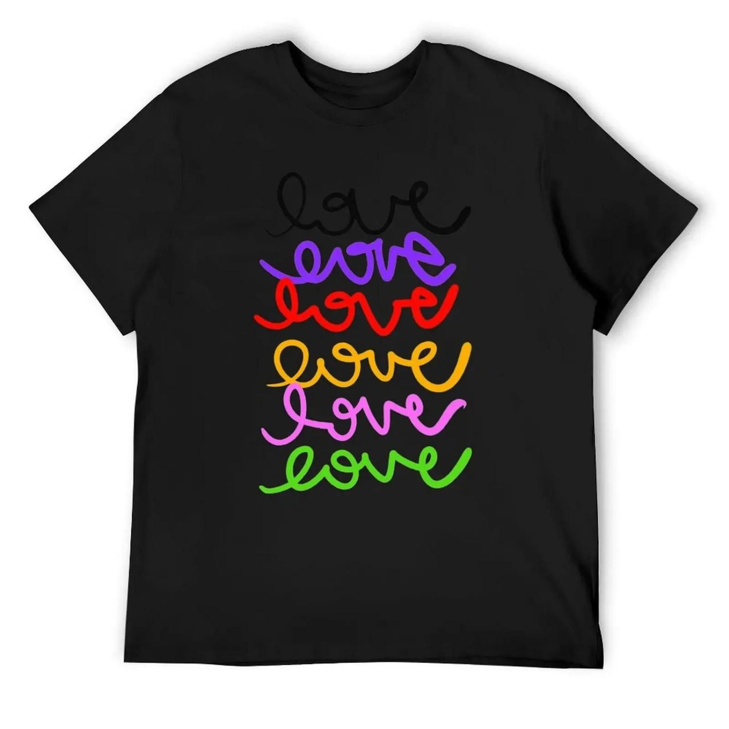 

Colorful Loves T-Shirt shirts graphic summer 2025 Aesthetic clothing quick-drying fitted t shirts for men S