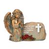 Resin Praying Angel Garden Statue With Solar Lighted Crosses Outdoor Waterproof Sculpture Grave Lamp for Patios Cemetery