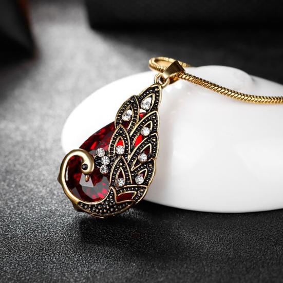 3Pcs Rhinestone Earrings Jewelry Fake Gemstone Peacock Pendant Fashion Necklace