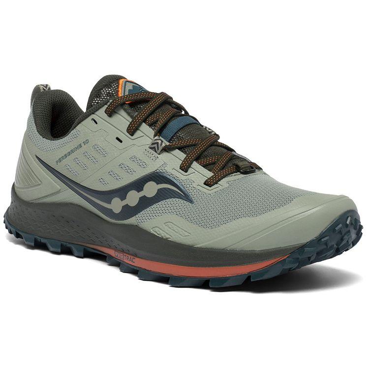 SAUCONY Peregrine 10 Cushioning Trail Running Shoes Men Sneakers Gray Orange S20556-25