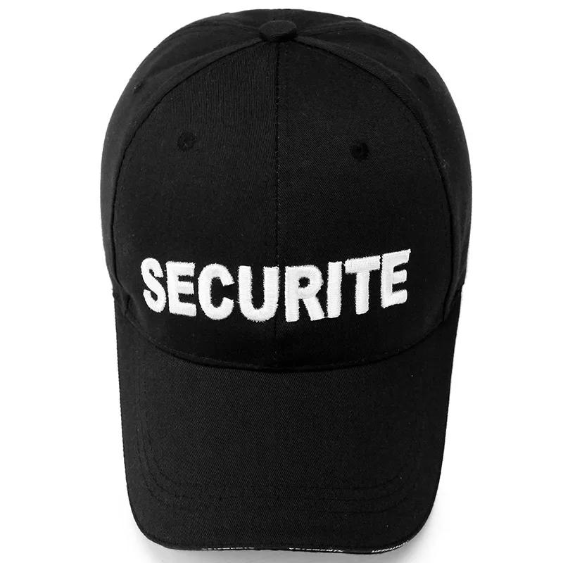 New Securite Baseball Cap SECURITY Cool Black Embroidery Men Cap Baseball Cap Caps Hat Uniform Cool Caps Hat for Adult Men