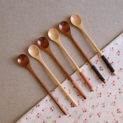 ZISIZ Long Handle Wooden Stirring Spoons