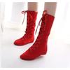 Canvas Dance Boots Lace-up Jazz Street Dance Boot Solid Long Canvas Shoes Dancing Sneakers