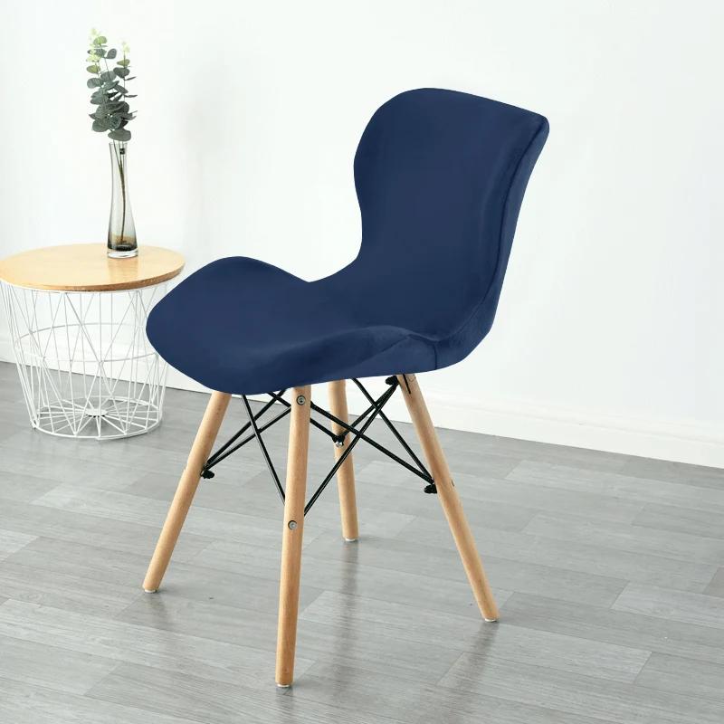 Butterfly Chair Cover Velvet Dining Stool Accent Chair Slipcover Funda Silla Asiento Stretch Washable Seat Covers 1Pc Curved