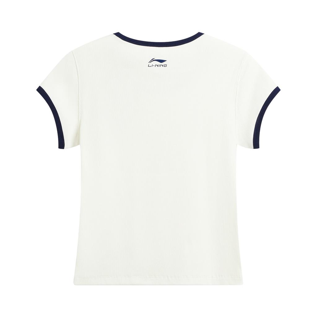 Li Ning Sports Lifestyle Series Round Neck Letter Logo T-Shirt Women tops ATSW268-1