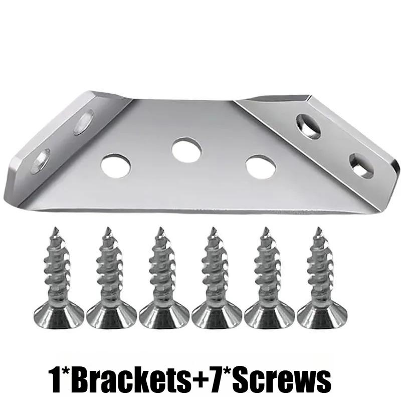 Vinkelbeslag Rostfritt Stål Möbelvinkel Hyllkoppling Skåpstöd Fästram Vinkelbeslag med Skruv