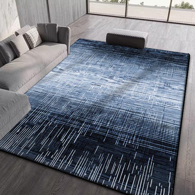 Abstract Stripes Living Room Rug Easy Clean Home Decoration Non-slip Carpets for Bedroom Lounge Office Foldable Soft Floor Mat