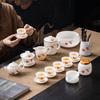 A large set of pure jade ice jade porcelain kung fu tea set will be given to leaders as high-end high-end gifts, and business high-end gifts.