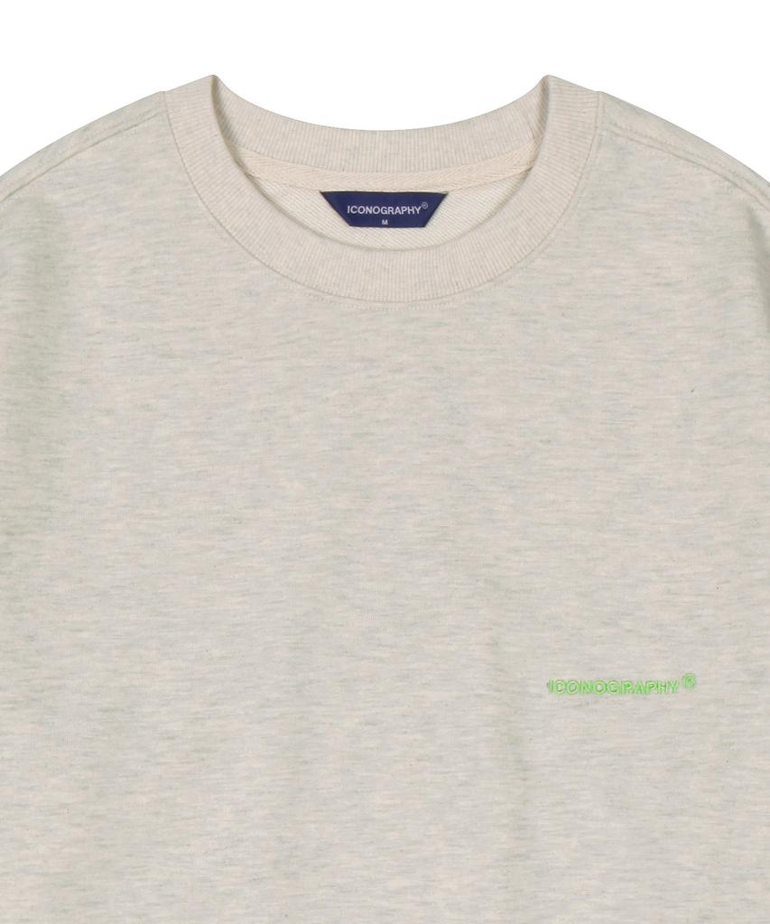 ICONOGRAPHY Oversized Sweatshirt Logo Sweatshirt Oat