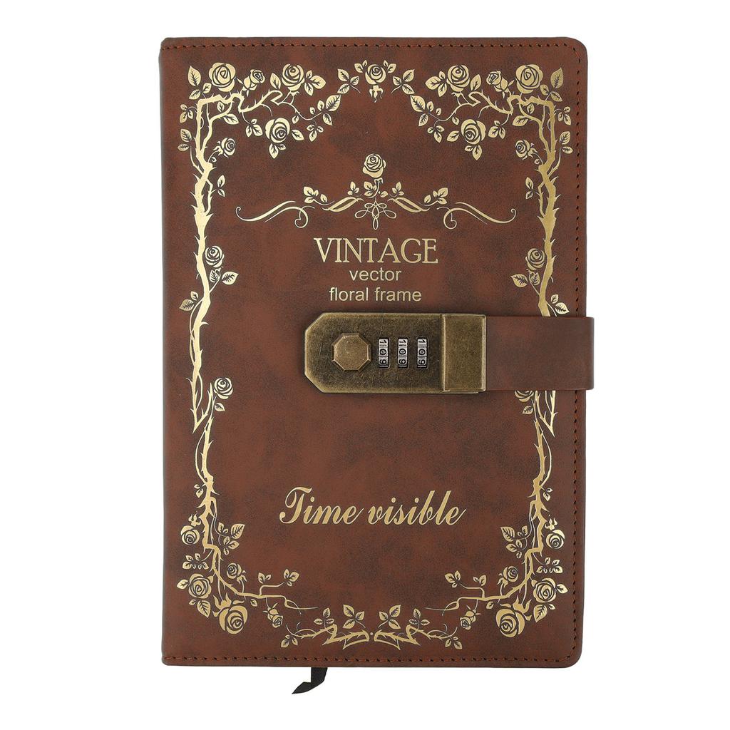 Password Book Multipurpose Portable Fashionable Exquisite Europn Vintage Lock Diary for Writing