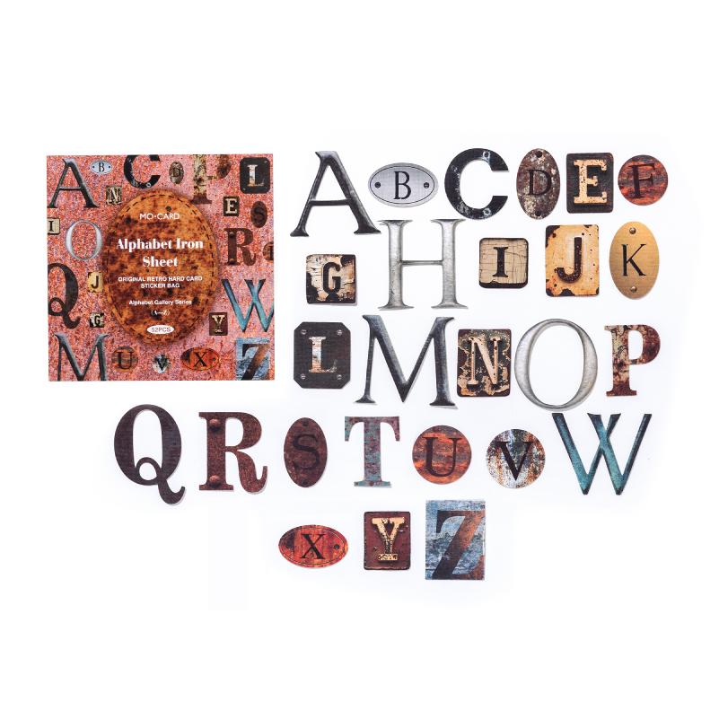 

6 Style 52pcs Retro English Letter Sticker Creative Decoration DIY Junk Journal Scrapbooking Material Planner Aesthetic Supplies
