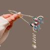 Pearls U Shaped Hair Sticks Fan Shaped Butterfly Tassel Hair Forks Bun Metal Hairpins Elegant Women Jewelry Hair Accessories