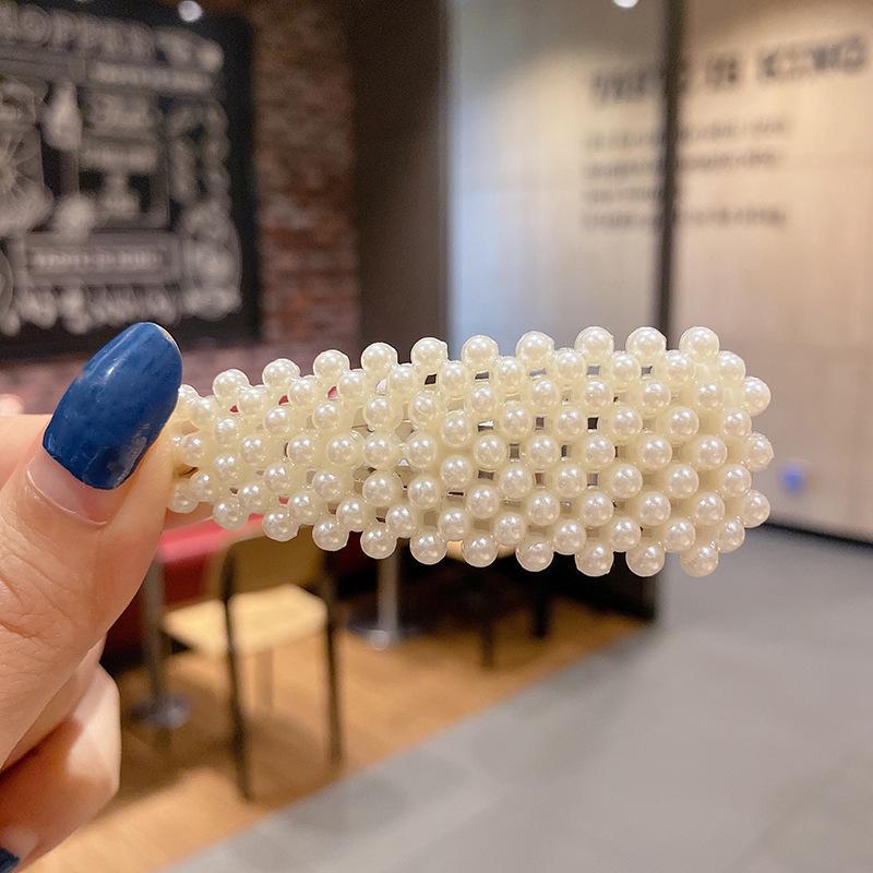 

Корейская шпилька для волос со стразами и жемчугом для женщин: Элегантная боковая заколка для челки 1# duckbill clip double heart