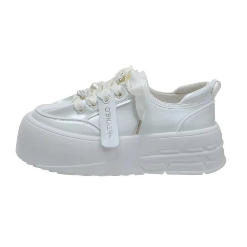 Robustní tenisky Dámské nové Podzimní Silná podrážka Tátovy boty Dámská móda PU kůže Platformové boty Dámské značkové boty