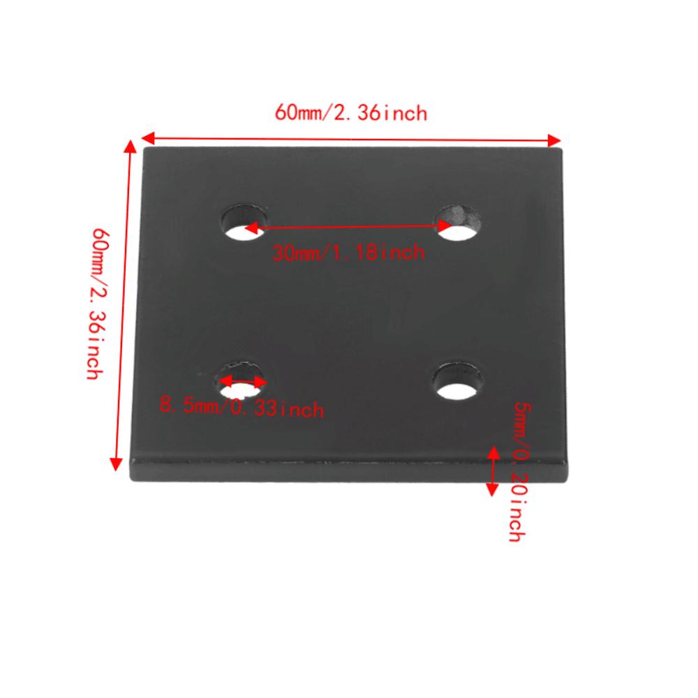 2pcs Durable Rectangle Bracket Connector Aluminum Profile Accessories