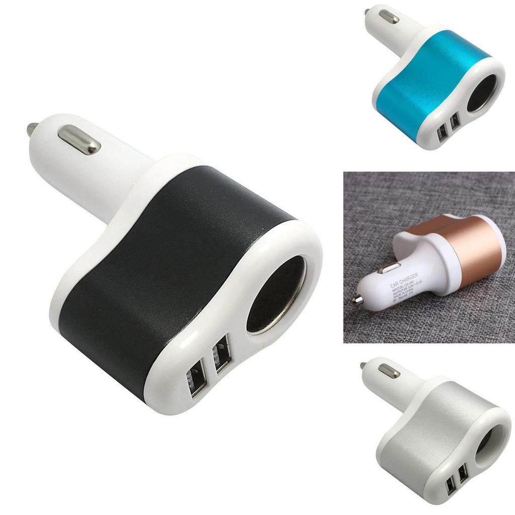 12v24v Ports 2 Usb Car Charger Lighter Socket Splitter Power Adapter For Iphone