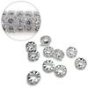 Rondel 8mm Silver 10 Pieces Flat Rhinestone Spacer Beads Metal Beads Accessories Parts Jewelry Handicraft Craft Supplies Handmade Material Sparkling