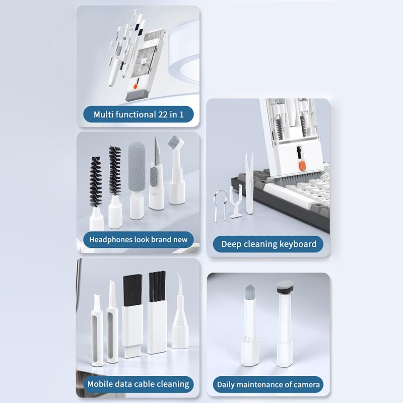 19In1 Phone Cleaner Tool Set Laptop Computer Cleaning Kit For Camera Tablet Pc Earphone Headphone Earbuds Headset Keyboard