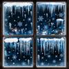 Blue Christmas Window Static Clings With Santa Snowman Reindeer Patterns For Home Xmas Party Decorations