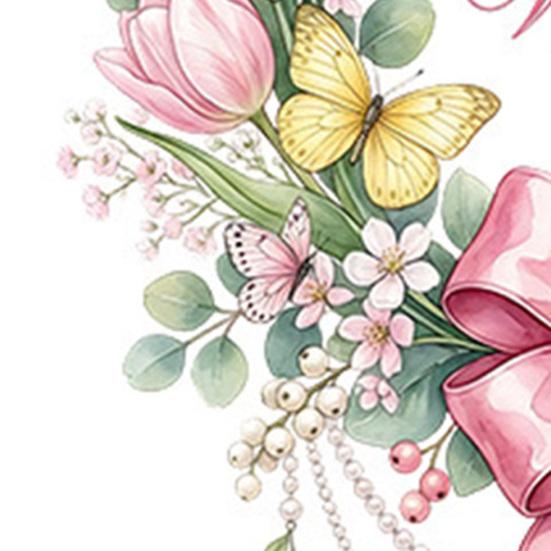 Frühlingsblumenkranz für Fenster, Sonnenblumen-/Tulpenkranz mit Schleife, statisch haftender Aufkleber, wiederverwendbare Glasaufkleber für Wohnzimmer und Küche