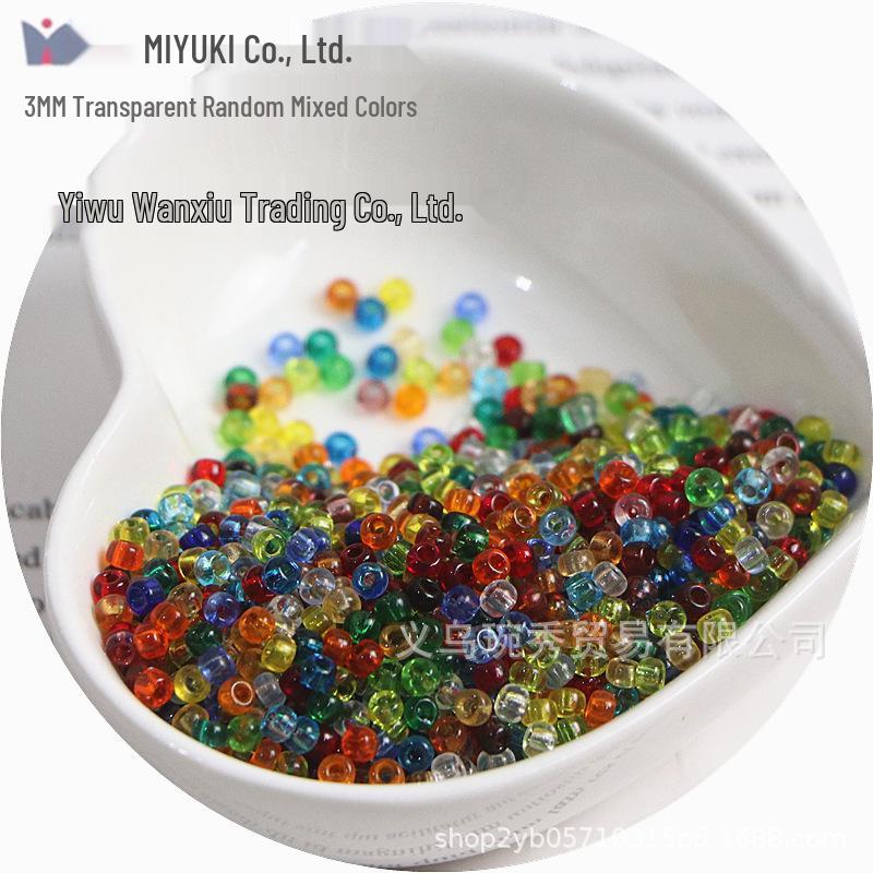 MIYUKI 3mm Transparent Glass Seed Beads for DIY Jewelry Making