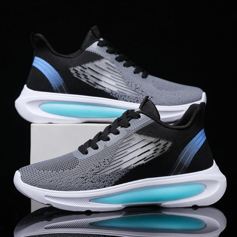Men's shoes in autumn 2025, new men's fly-woven breathable casual sports shoes, young students travel shoes