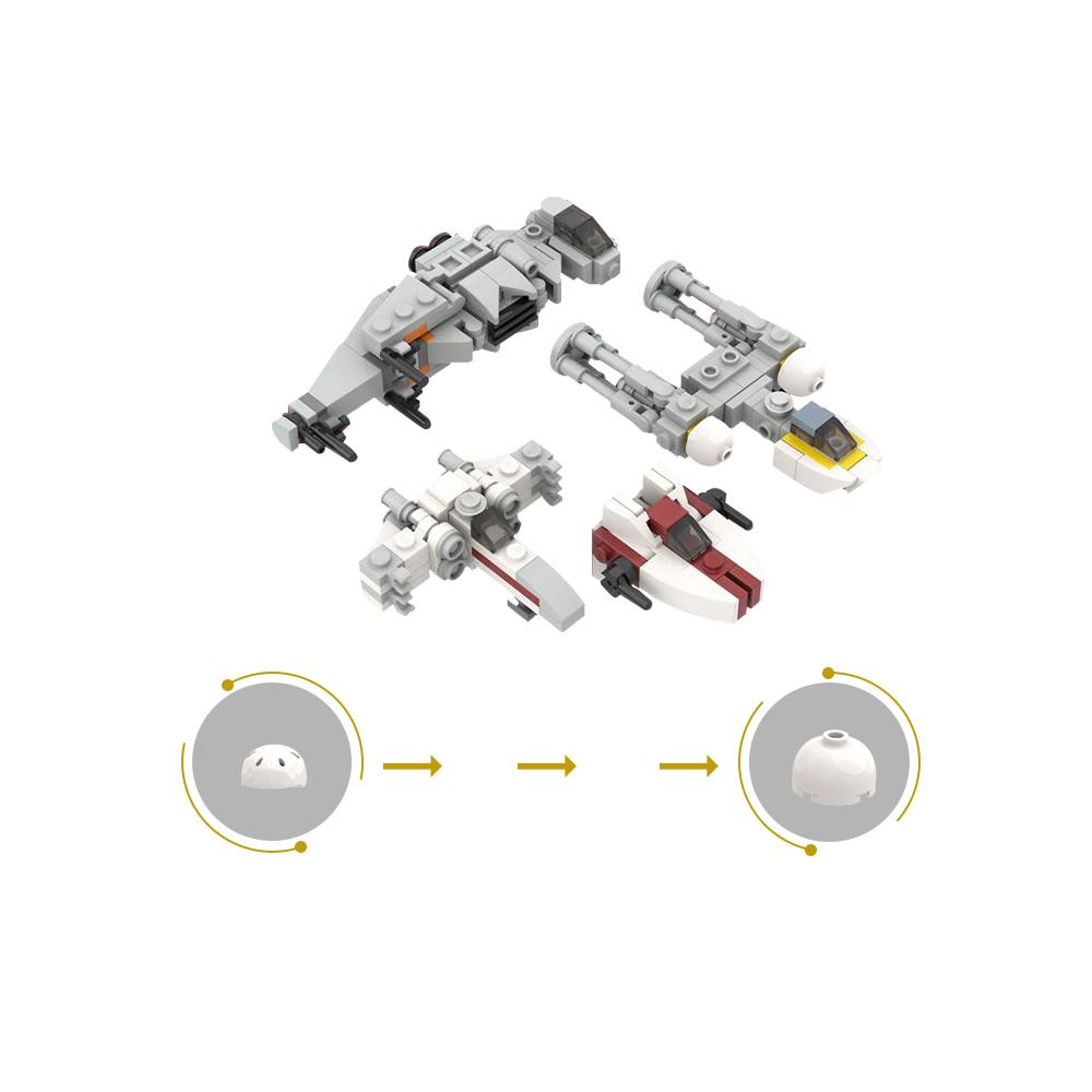 Gobricks Moc Space Micro Rebel Starfighters Building Blocks Bricks Creative Military Y-Wing Fighter children Toys Gift
